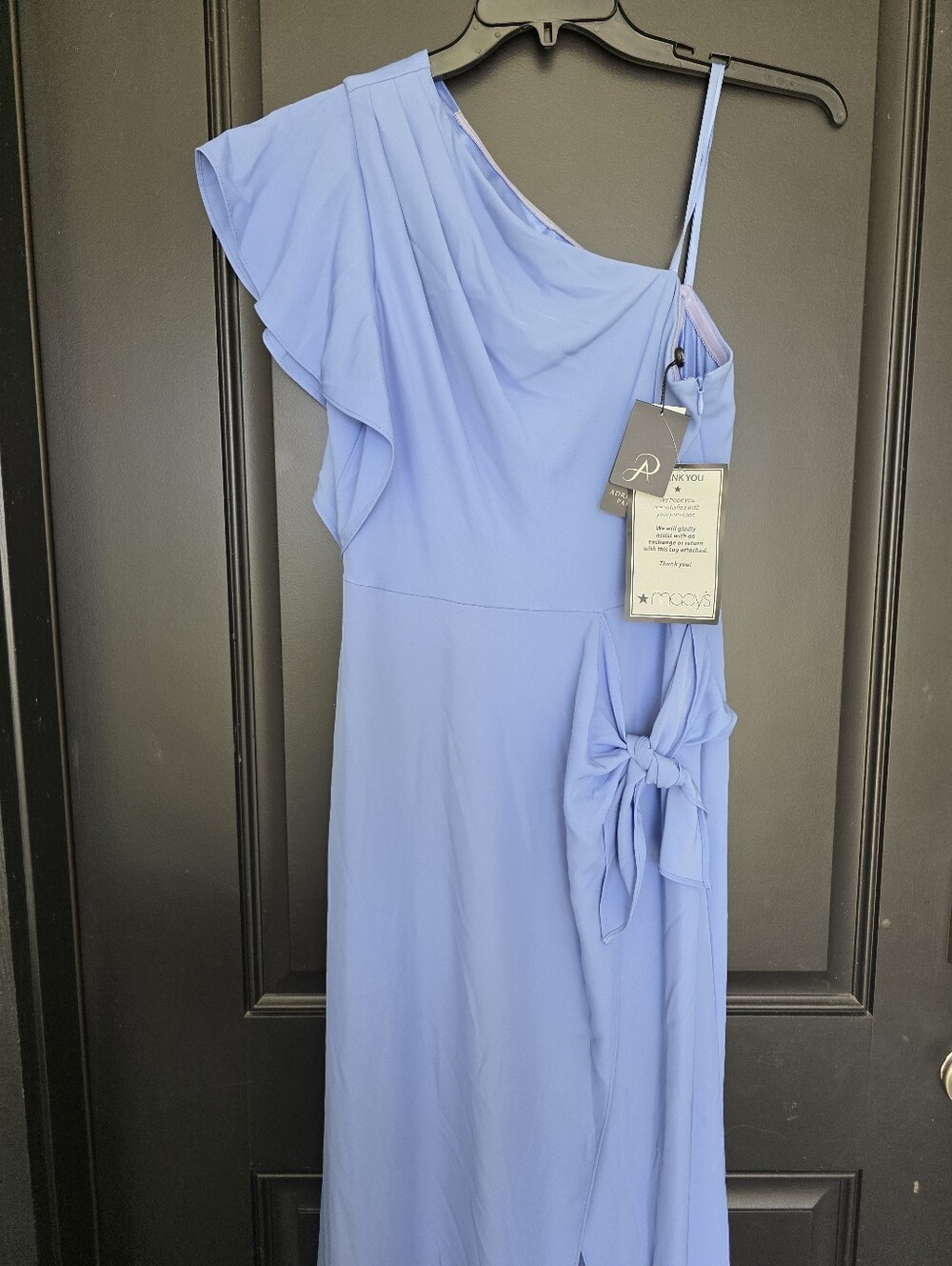 NWT Adrianna Papell One Shoulder Peri Cruise Blue Gown Dress Sz 10 $198 Party - Picture 4 of 11